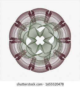 Green and Red abstract rosette. Vector Illustration. Detailed.