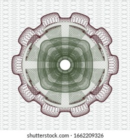 Green and Red abstract rosette. Vector Illustration. Detailed.