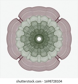 Green and Red abstract rosette. Vector Illustration. Detailed.