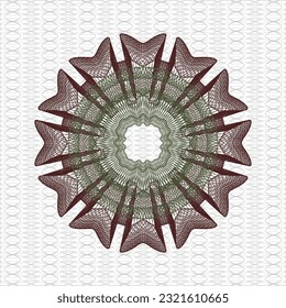 Green and Red abstract rosette. Vector Illustration. Detailed. 