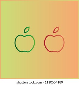 Green and red apple