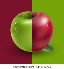 Green and red apples