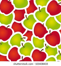 green and red apples background