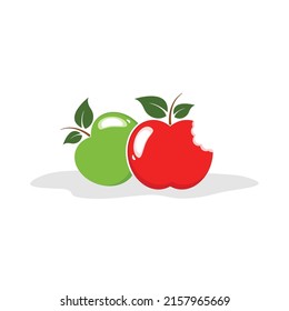 Green and red apples vector illustration. 