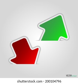 green and red arrow