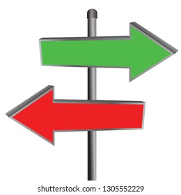 GREEN AND RED ARROW BOARD , VECTOR