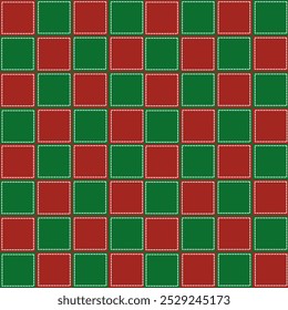 Green and red background with Christmas trim.