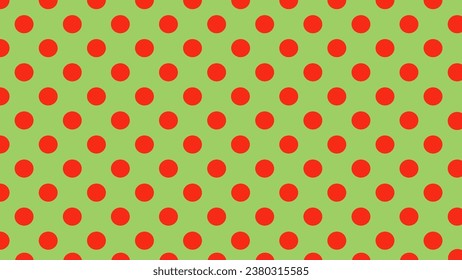 Green and red background seamless pattern with dots