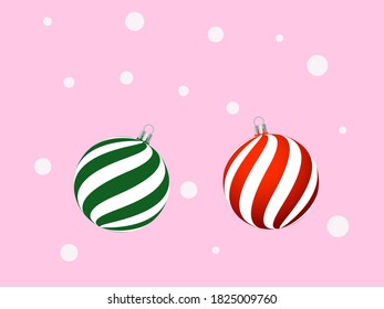 green and red baubles vector illustrator decoration for christmas season