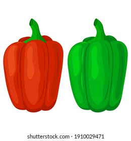 grüne und rote Glockenpfeffer, Vektorgrafik