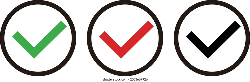 Das Symbol für grüne, rote und schwarze Markierung. Einfache Vektorgrafik einer runden Form.
