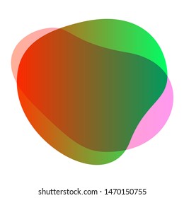 green red blob shape free from for background, blob flat geometric simple, liquid stain brush flat blob for label copy space, fluid spot template graphic, simple banner colored gradient wave shape