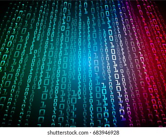 Green red blue Binary Code Background