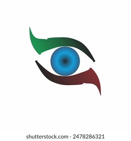 Green Red Blue Eye Logo