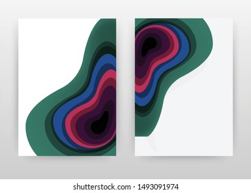 Green red blue waved design for annual report, brochure, flyer, poster. Colorful abstract background vector illustration for flyer, leaflet, poster. Business abstract A4 brochure template.
