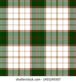 Green, red and brown tartan plaid. Textile pattern / seamless background.