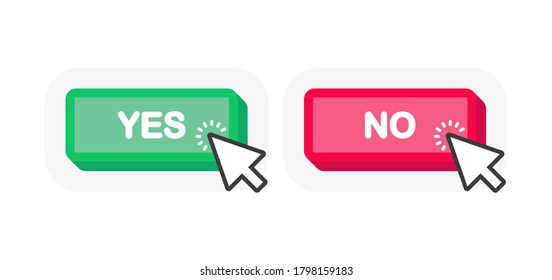 Green and red button yes no do dos on white background. Logo illustration. Vector icon. Versus logo. Line icon. Vector illustration.