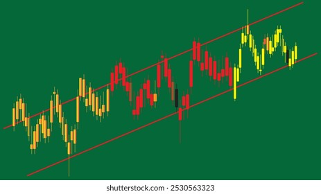 Velas verdes y rojas, concepto de gráfico comercial. Gráfico del mercado financiero. velas simples.