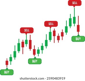 green red candlestick chart for stock market vector illustration. Good for banner, poster, greeting card, party card, invitation, template, advertising, campaign, and social media.