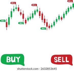 Gráfico rojo verde del candelero para la Ilustración vectorial del mercado de valores. Bueno para el Anuncio, cartel, tarjeta de felicitación, tarjeta del partido, invitación, Plantilla, publicidad, campaña y redes sociales.