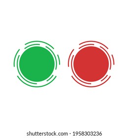 Green and red check mark icon vector design on white background trendy style Vector illustration