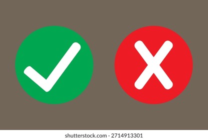 Ícone de Marcas de Verificação Verde e Vermelho