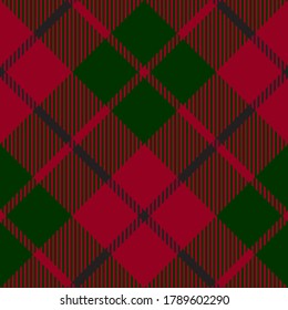 Green red check plaid texture seamless pattern
