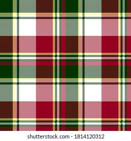 Green red check plaid texture seamless pattern