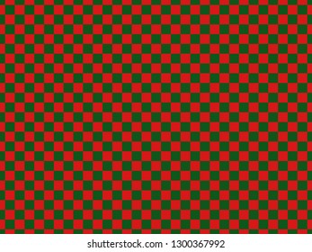 Green and red checkerboard background pattern