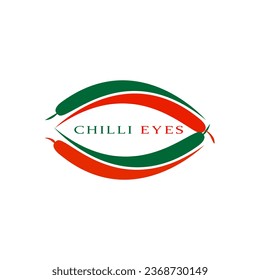 Green and red Chili Images, Two Red Green Chilies logo illustration
