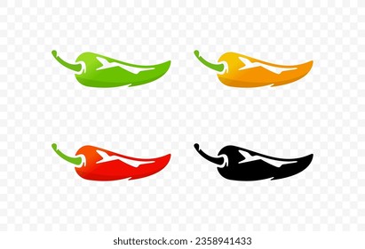 Green and red chili pepper vector design. Spicy chili pepper graphic design