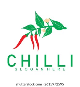 green and red chili plant logo