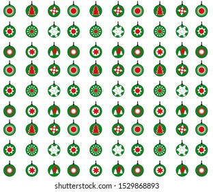 Green and red christmas balls pattern