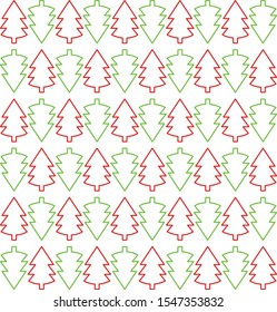 A green and red christmas tree repeating pattern
