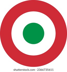 Green Red Circular Rings Disc Roundel Military Aircraft Italy Italian Logo Symbol Sign Emblem Badge Vector