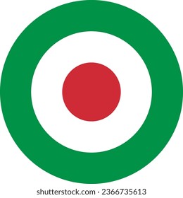 Green Red Circular Rings Disc Roundel Military Aircraft Italy Italian Logo Symbol Sign Emblem Badge Vector