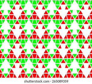 Green and red color up down arrow symbol seamless pattern background vector. Repeating geometric shapes with triangle