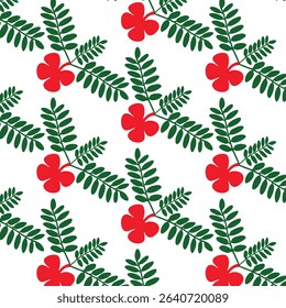 Green and red color floral pattern design vector art for background 