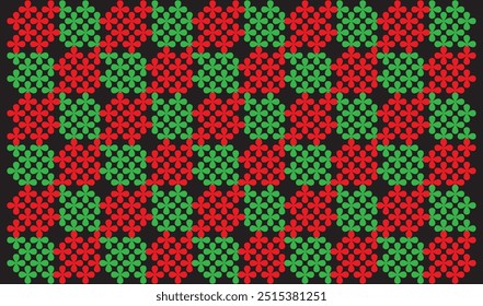 Green and red colors seamless geometric pattern illustration background. Perfect for wallpaper, printing and greetings