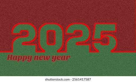 Green and red colour simple design. Happy new year 2025 Eps file. 