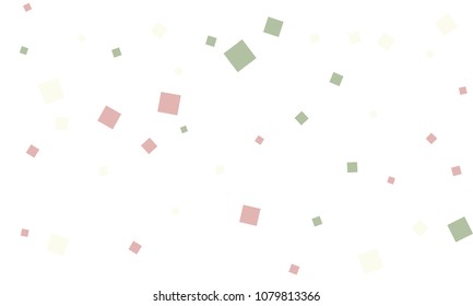 Green and Red Confetti in the Form of Rectangles on White Background