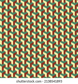 Fondo geométrico de cubo verde y rojo