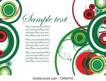 green and red decorative circle with place for text