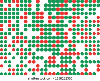Green and red dots on white background. Vector illustration