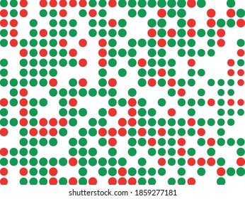 Green and red dots on white background. Vector illustration