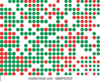 Los puntos verdes y rojos sobre fondo blanco. Ilustración del vector
