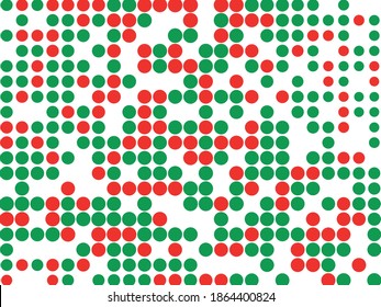 Green and red dots on white background. Vector illustration