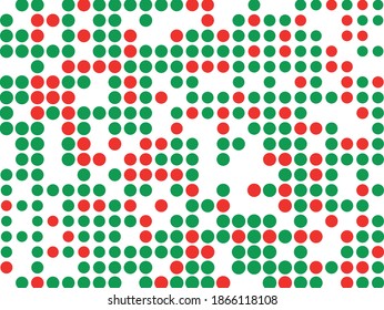 Green and red dots on white background. Vector illustration