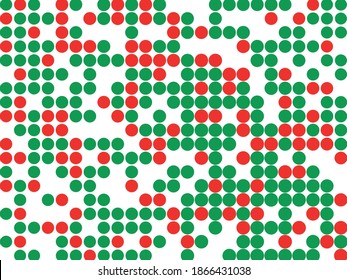 Green and red dots on white background. Vector illustration