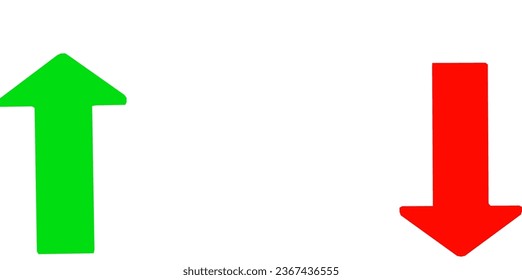 Green and red up down arrow with blank space isolated on white background.